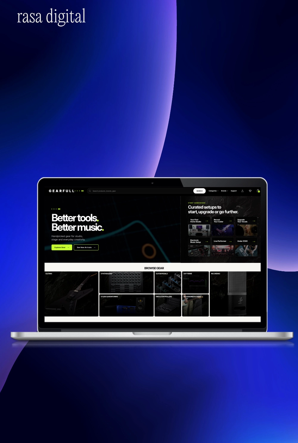 Rasa Digital art-direction website composition